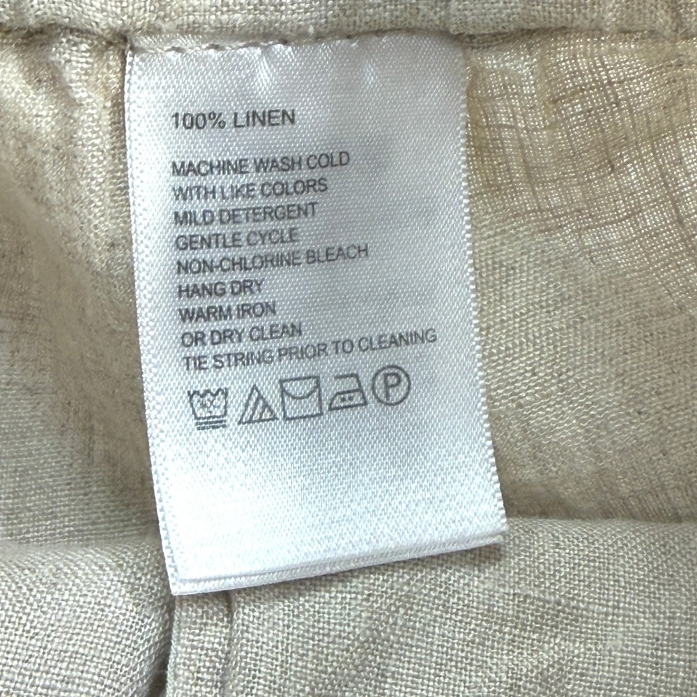 Tommy Bahama 100% Linen Pull On Pants Womens Medium Natural Tan Pockets Summer - Picture 14 of 14